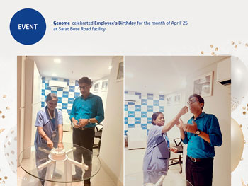 Genome celebrated employee's birthday for the month of April' 25 at Sarat Bose Road facility