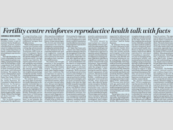 Publication: Eastern Chronicle<br>

Date: 12.05.2025<br>

Page: 03<br>

Edition: Kolkata<br>

Headline: Fertility centre reinforces reproductive health talk with facts